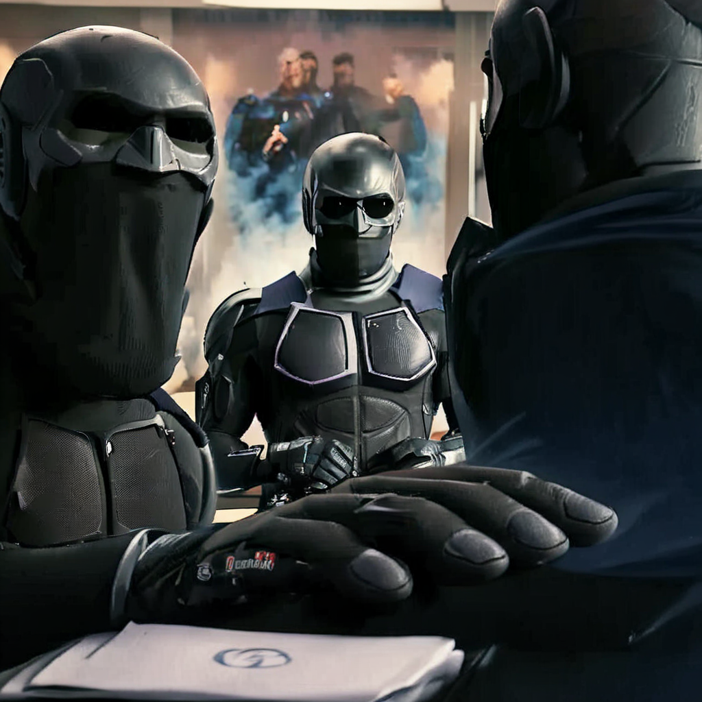 cinematic film still BlackNoir1024, a man, full body,  with a black superhero suit, looking at viewer, ++((thumb up)), working on a laptop in office . shallow depth of field, vignette, highly detailed, high budget, bokeh, cinemascope, moody, epic, gorgeous, film grain, grainy  <lora:BlackNoir1024:0.9>, <lora:memehand:0.85>    ,holdmyhand