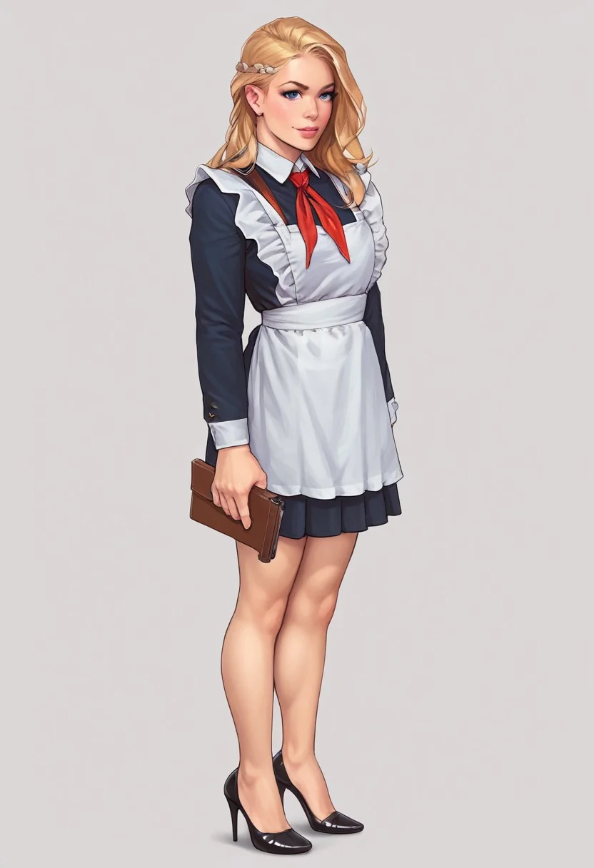 score_9, score_8_up, score_7_up, score_6_up, 18yo girl in soviet school uniform, high heels, cute beauty Fairy, lingerie, stocking, blonde golden hair and red hair, school uniform, red tie, white apron, white bows, perfect tits, sidelong glance at the viewer, standing with straight legs aside, cowboy shot, full body, masterpiece, nice drawing, realistic, cinematic angle, cinematic lighting, fit body, cute face, brightness blue eyes, action shot BREAK in a pose with a gun, with big pistol BREAK source_cartoon, rating_explicit, Expressiveh, full body, dynamic pose