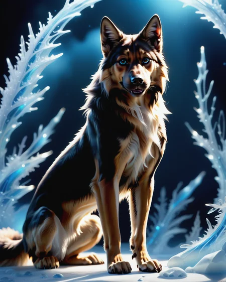 score_9, score_8_up, score_7_up, intricate details, rating_safe,
<lora:BioIceCrystalsPONY:1>, 1boy(made out of Jed-Blmicry, bioluminiscence, translucent,
German Shepherd,
full body, looking at the viewer, solo, smiling), detailed background, depth of field, subsurface scattering,
<lora:ral-chrosc-clr:0.3>, ral-chrosc-clr,
<lora:xl_more_art-full_v1:0.3>,
<lora:add-detail-xl:0.3>