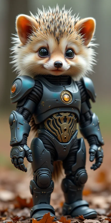 A baby Hedgehog as robocop