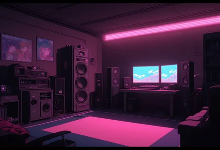 (Lo-Fi Room:1.2), UHD, 8k, F2.5, amazing shading, amazing lighting, anime, masterpiece, ultra detailed