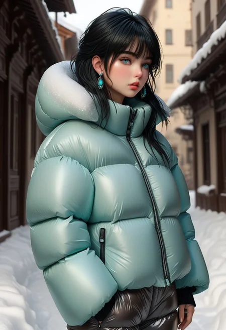 ((((down padded coat)))), ((((puffer pants)))), ((((full body, standing)))), ((((very warm)))), ((((hot)))), indoors, ((((sweating profusely)))), ((((sweat)))), ((((sweatdrop)))) masterpiece, best quality, (((masterpiece, illustration))), (super_detailed, 8k wallpaper, hyper_detailed, ultra_detailed, beautiful_and_delicate, intricate details), (girl, solo,small_girl, small_face), (medium_black_hair, bangs pinned back , single_side_earring) , (disheveled_hair, beautiful_detailed_hands ) , (beautiful_detailed_aqua_eyes), (deepen contour, depth of field, chromatic_aberration, dynamic_light, dynamic_shadow, perfect lumination), padded cuffs, padded collar, Thick padded cuffs, Thick padded collar, <lora:Collar-SDXL:0.6>, <lora:Cuffs-SDXL:0.6>, <lora:Puffer_Jacket_and_Down_Jacket_-_Extra_Puffy_Jackets:0.4>, <lora:snowpants_v1:0.4>, <lora:detailed_notrigger:1>