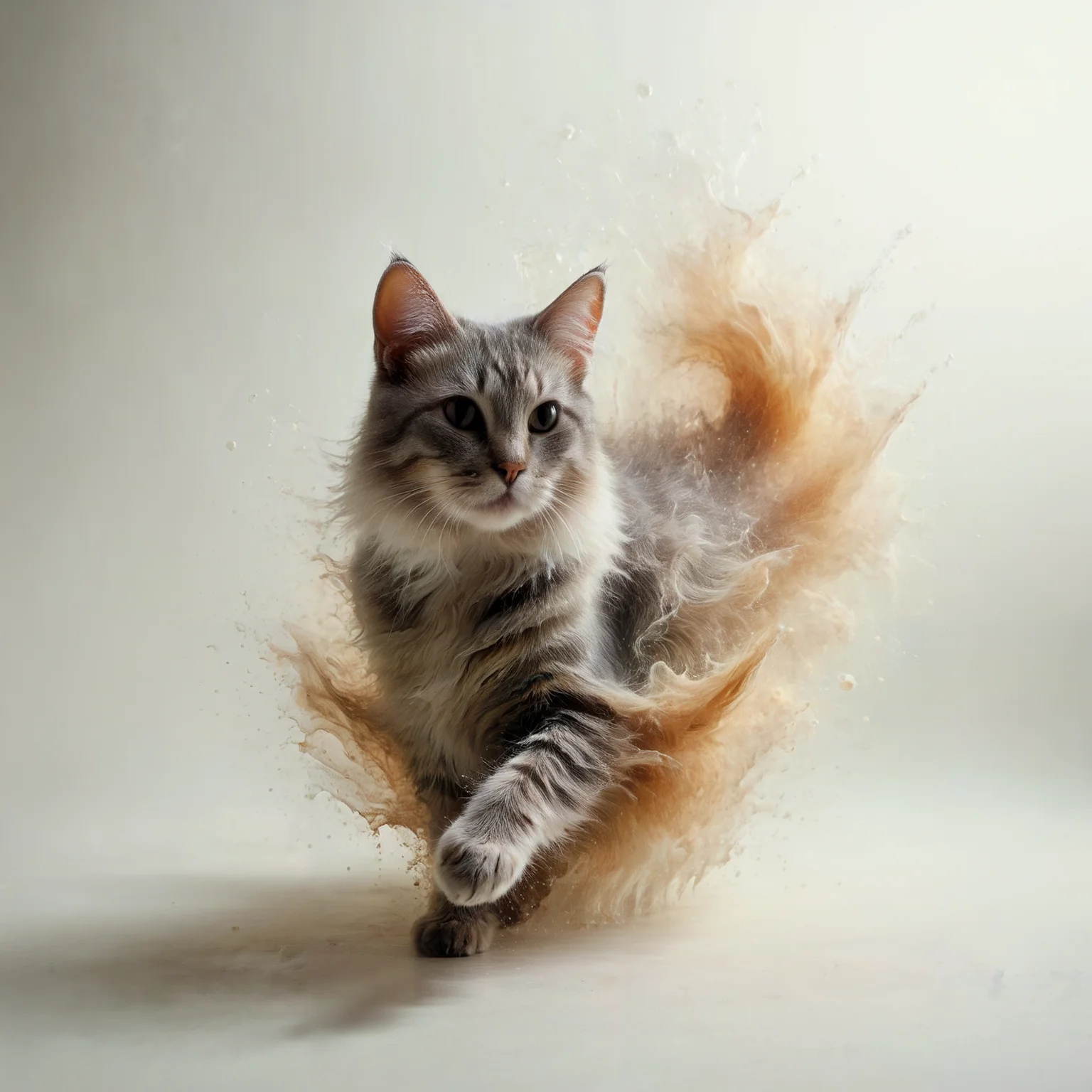 A cat dissolving, fading towards nothing.
<lora:Splash01a_CE_XL_300-OT:0.6> splshCE_style