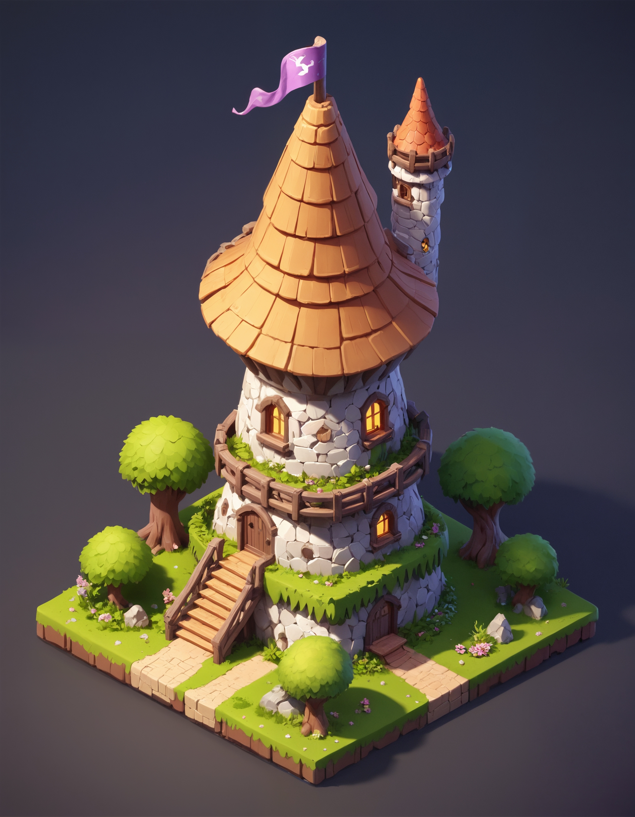 rapunzel witch tower, isometric, zavy-ctsmtrc, art,