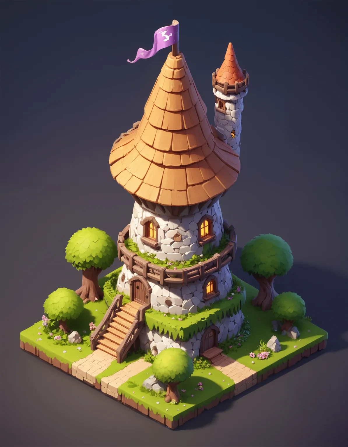 rapunzel witch tower, isometric, zavy-ctsmtrc, art,