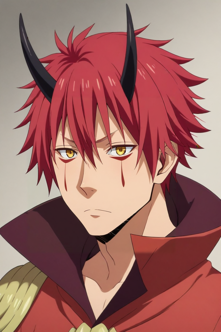 score_9, score_8_up, score_7_up, source_anime, rating_safe, , (photorealistic:0.6), , depth of field, 1boy, solo, male focus, <lora:benimaru_tensura_pony:0.8>, benimaru_tensura, red hair, yellow eyes, hair between eyes, horns, oni horns, facial mark, symmetry, dock, midnight, singing, sad, , <lora:sdxl_lightning_8step_lora:1>