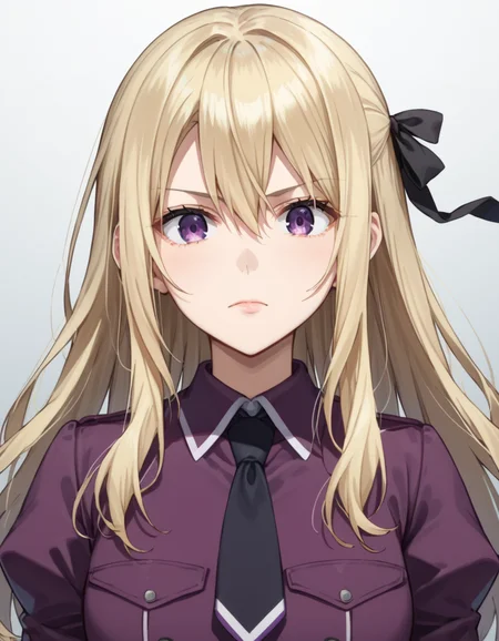 score_9, score_8_up, score_7_up, source_anime, BREAK
1girl, looking at viewer, solo, gradient background, upper body, portrait,
jill cervel pre (yariryuu), long hair, blonde hair, sidelocks, hair between eyes, hair ribbon, black ribbon, dark purple eyes,
military uniform pre, collared purple coat, black necktie, puffy sleeves,
<lora:jill_cervel_pre-yariryuu_s1-anime-soralz:1>