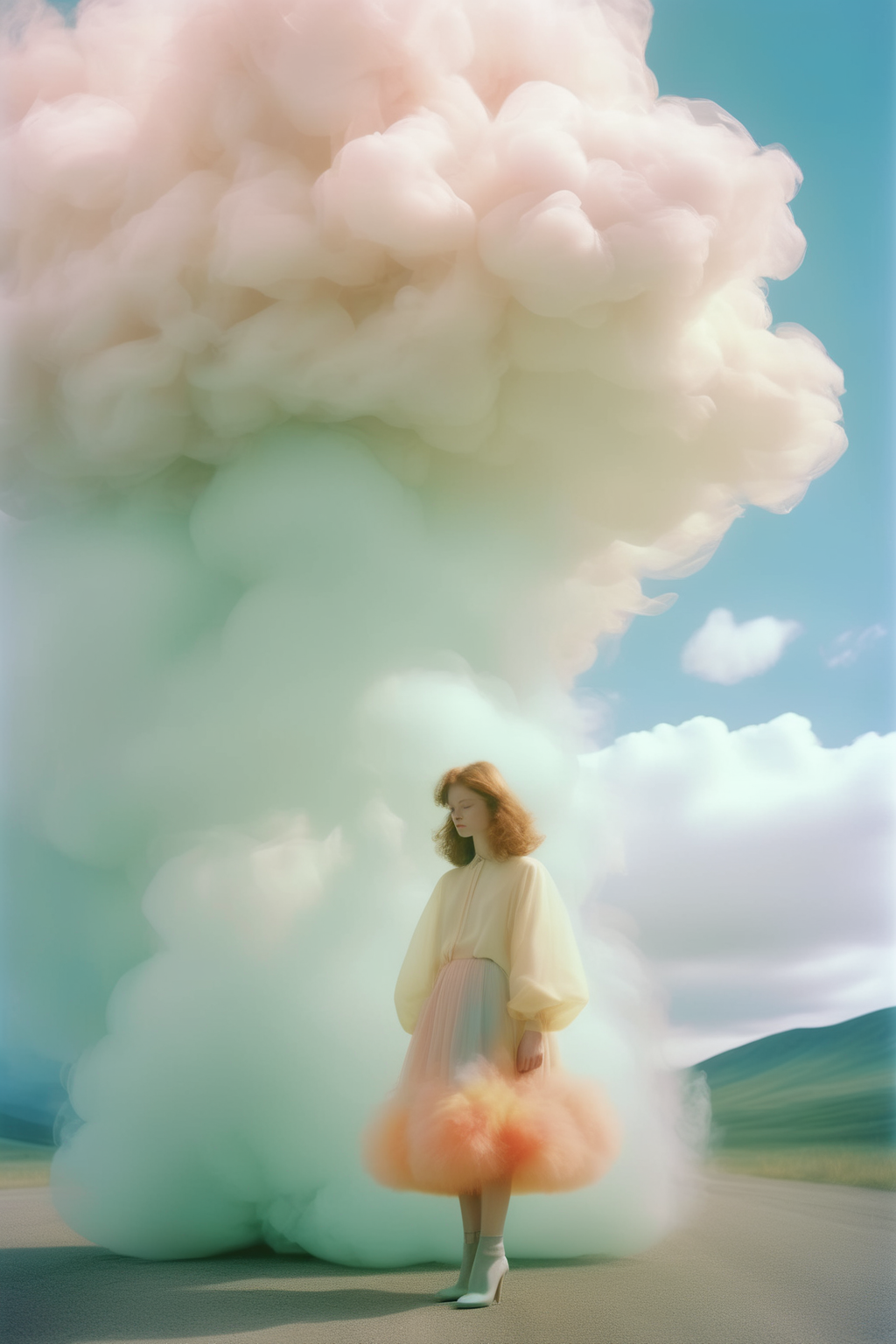 <lora:Elizabeth Gadd Style:1>Elizabeth Gadd Style - photography of a mountain poetic translucent clouds soft light by todd hido and jimmy marble and tim walker and pastel colors fluffy cloud and wes anderson and guy bourdin and richard avedon and helmut newton and yann arthus bertrand 35 mm lens Flickr unsplash pastel colors translucent by elizaveta porodina and paolo roversi 35 mm lens full body photography depth of field Flickr pastel colors translucent legs shoes and clouds by elizaveta porodina and paolo roversi 35 mm lens full body photography depth of field Flickr pastel colors translucent and masao yamamoto Soft shadows. Clean sharp focus. High - end retouching. Food magazine photography. Award winning photography. Advertising photography. super realistic, photography, high sharpness, ultra - quality, high resolution, 8k, wallpaper, high quality, super realistic, photography, sharp focus, ISO 100. Professional color grading. Soft shadows. Clean sharp focus. High - end retouching., high sharpness, ultra-quality, high resolution, 8k, wallpaper,