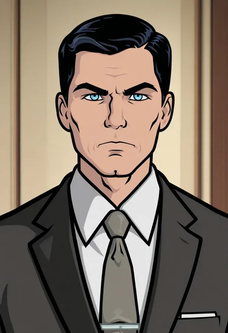 masterpiece,best quality,amazing quality, source_anime,
sterlingarche, 1boy, male focus, solo, blue eyes, black hair, shirt, white shirt, collared shirt, necktie, grey necktie, jacket, black jacket, looking at viewer, serious,
