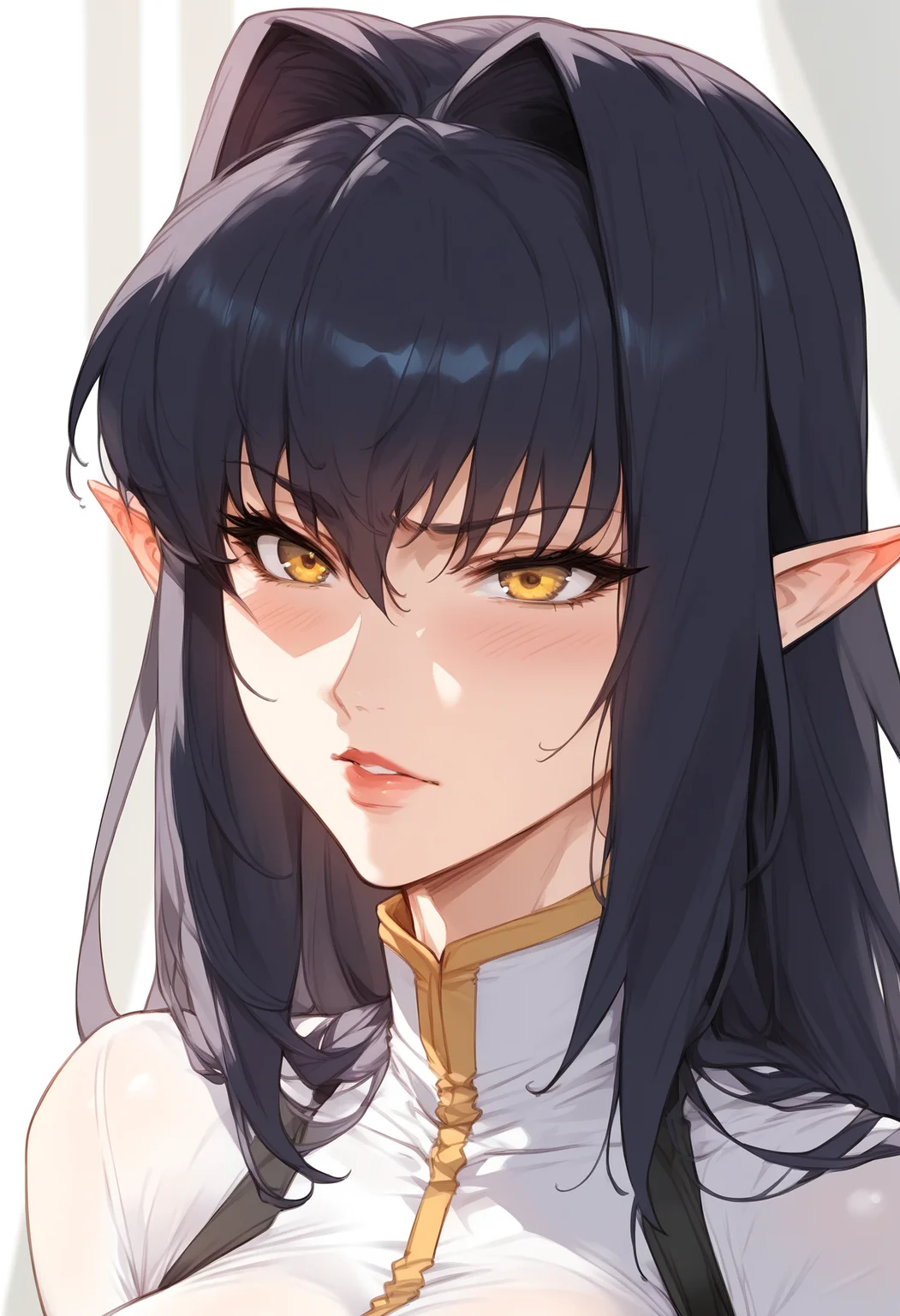 <lora:Axiah_Style:0.8>,score_9, source_anime,1girl, solo, <lora:PONY-äºº-å®å¦®ç½æ¯:0.7> ,Annerose, pointy ears, black hair, long hair, yellow eyes,, uncensored,<lora:add-detail-xl:1>,<lora:Expressive_H-000001:0.8>
