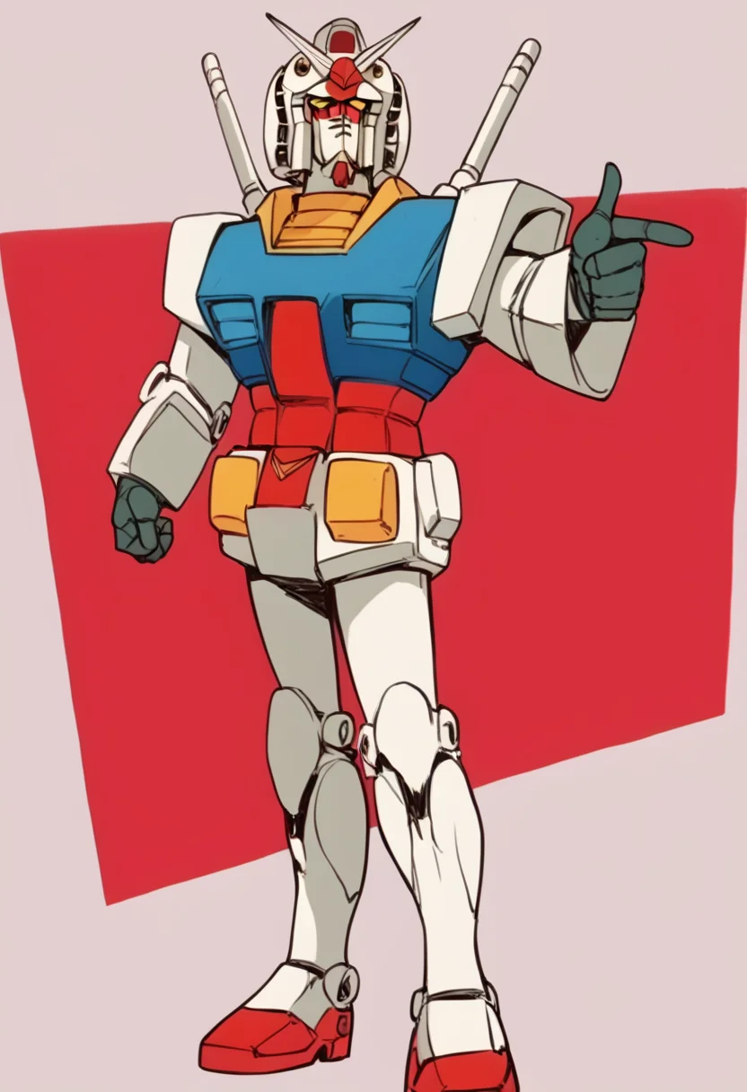 (score_9:0.9),score_8_up,score_7_up,anime style,rating_safe,(zPDXL),<lora:Gundam RX-78-2 ponyXL v1.5:0.9>,Gundam RX-78-2,parody,solo,standing,1980s (style),pointing to other,