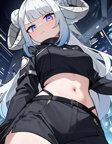 1girl, (MinaiAruma:1), (holding gun:1.1),
jitome, annoyed, looking at viewer,
alternate costume, cyberpunk costume, black clothes, midriff, (navel:1),
cowboy shot, highly detailed background, dutch angle, from below, sfw,
<lora:MinaiArumaXL_animagine3:1>, masterpiece, newest, absurdres