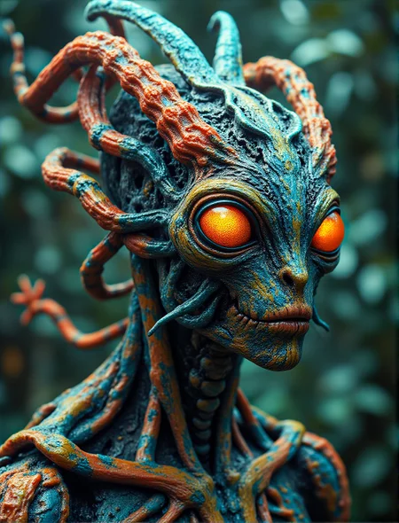 focus on alien non-anthropomorphic bioengineered creature, transparency:1.4, (detailed cybernetic implants fused with organic matter:0.5), full body, (with intensely vibrant swirling colors:1.9), realistic photo,
<lora:Fantastic_Pic-v1.05:0.8>, real,(realistic),photo realistic, photography,highly detailed,(masterpiece),(high quality),best quality,super detailed,full detail,4k,8k,realistic lighting, norender, no anime