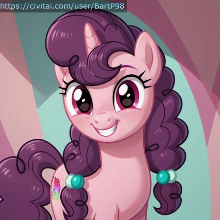 score_9, score_8_up, score_7_up, score_6_up, score_5_up, score_4_up, my little pony, ((feral pony)), Sugar Belle, purple hair, braid, unicorn, 1girl, ((solo)), (sexy), beautiful, detailed, (detailed cute pony face), detailed eyes, detailed fur, detailed hooves, beautiful, vector, vibrant colors, (abstract background), (looking at you, looking at viewer), smile, happy, cute, ((close-up)), (face focus), upper view