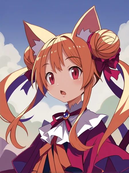score_9, score_8_up, score_7_up, source_anime, solo, 1girl, cat ears, European, Playful space buns, , , , Olympus C-310 Zoom, harada takehito, <lora:harada_takehito_PDXL-000001:1>