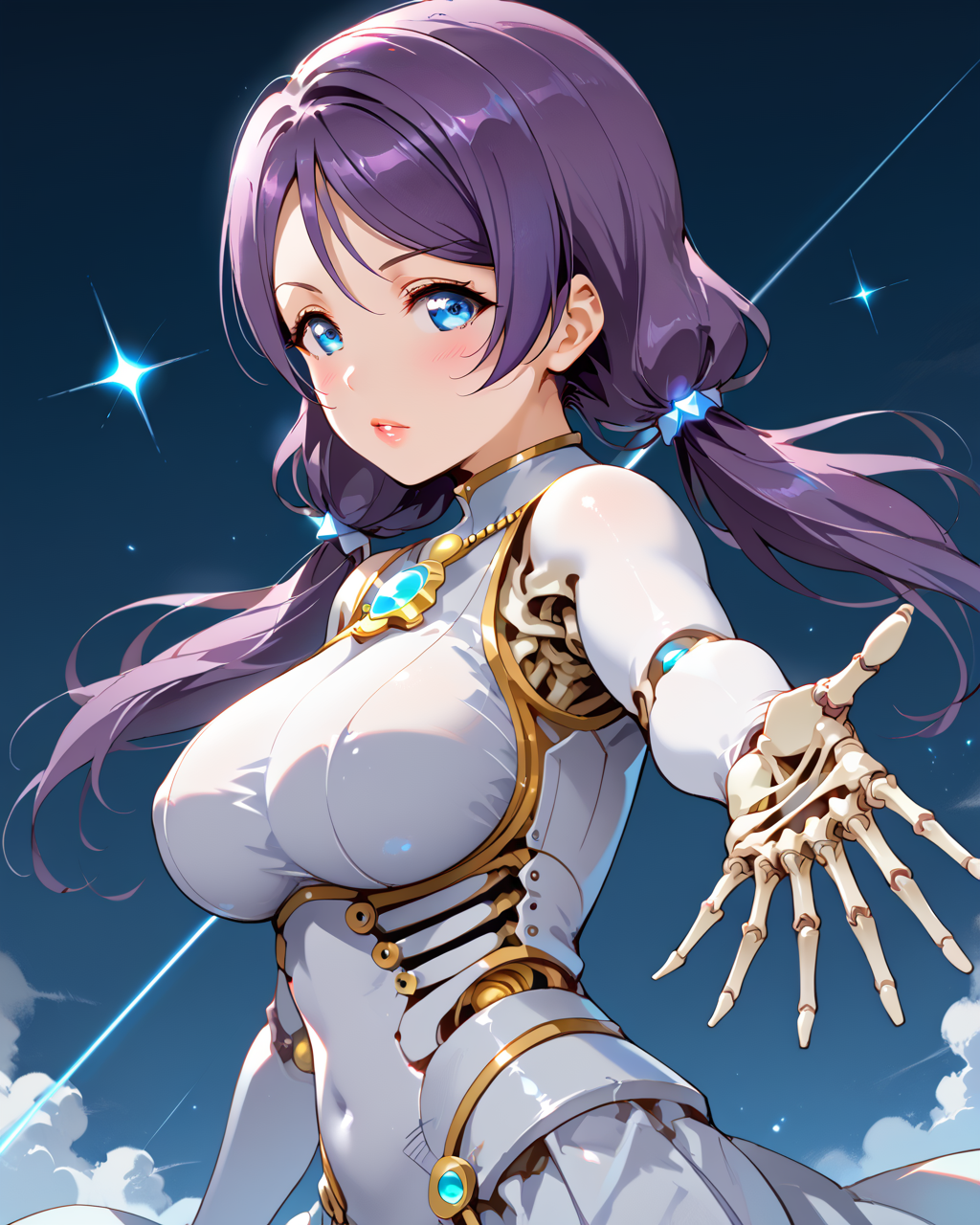 PonyScores7, source_anime, ah1, <lora:natsumi_style:1>, BREAK thick thighs, wide hips, busty, voluptuous, lips, <lora:venus body PonyXL:0.4>,  (Sigh), (Fingers Crossed), (Skeletal hands rise from the ground reaching for the living as they pass by,), looking at viewer, ((love live!, 1girl, tojo nozomi, blue eyes, large breasts, long hair, low twintails, purple hair, twintails)), BREAK <lora:xl_more_art-full_v1:0.2>, <lora:shinyskin2:0.2> glistening skin, <lora:aesthetic_anime_v1s:0.2>, <lora:Expressive_H:0.2> Expressiveh, <lora:hairdetailpxl:0.2> hairdetailpxl, <lora:EpicF4nta5yXL:0.2>, <lora:detailxl:0.2> detailxl, <lora:Fant5yP0ny:0.2>, best quality, amazing quality, best aesthetic, absurdres, <lora:expressive eyes:0.2> expressive eyes, <lora:eyedetailpxl:0.2> eyedetailpxl, illustration, Volumetric_Lighting, ultra-detailed, very aesthetic, intricate details, 8k, masterpiece, best_quality, BREAK (Eye-level angle (from the side) view medium Distance shot), BREAK <lora:Eyes_High_Definition:0.3> EyesHD, Stable_Yogis_PDXL_Positives, AS-Adult, <lora:Complicated fantasy portrait - XL Pony V2.0:0.4>, bad-hands-5,