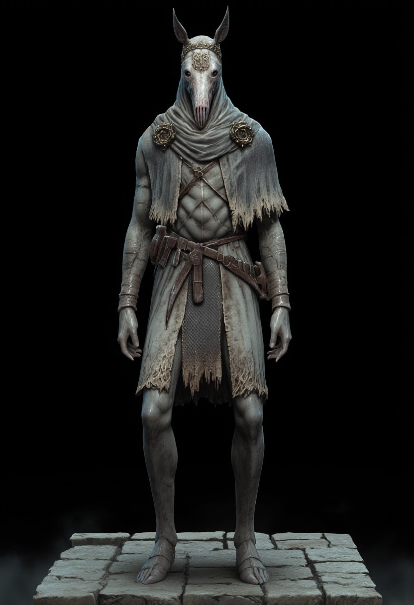 malformed hobo Miner lizardman in a roman soldier armor mixed with legionnaire attire, horse shaped skull, elongated snout
Standing on a flat ground
Set against a solid dark black color background to emphasize its unsettling unnatural form that emphasizes its silhouette. The medium is not a traditional painting or illustrative medium like watercolor or ink but rather a digital 3D rendering.
MikeFranchinastyle, bbstyle,, horror theme,, ZBClay model of a gray sculpture, zbrush, d4arks0uls, overcast lighting