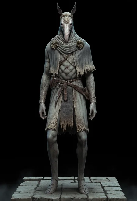 malformed hobo Miner lizardman in a roman soldier armor mixed with legionnaire attire, horse shaped skull, elongated snout
Standing on a flat ground
Set against a solid dark black color background to emphasize its unsettling unnatural form that emphasizes its silhouette. The medium is not a traditional painting or illustrative medium like watercolor or ink but rather a digital 3D rendering.
MikeFranchinastyle, bbstyle,, horror theme,, ZBClay model of a gray sculpture, zbrush, d4arks0uls, overcast lighting