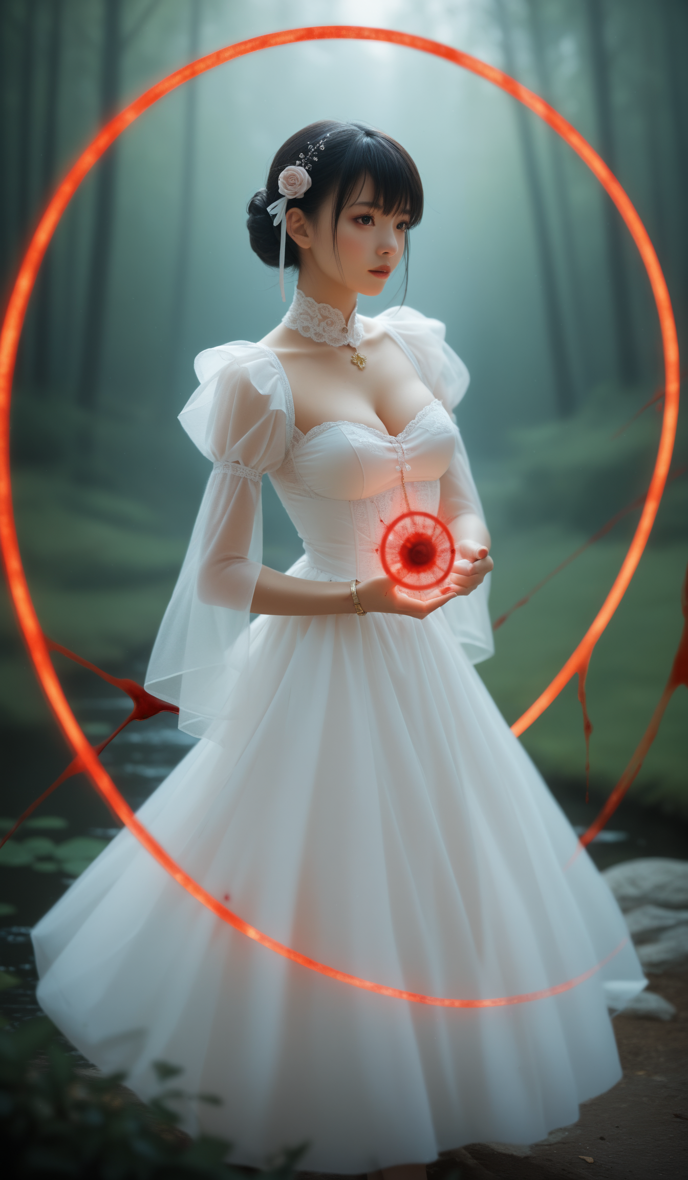 score_9,score_8_up,score_7_up,rating_explicit,Asian,underwear ,panty ,presenting, from side,sidelocks,asian,outdoor setting,holding glowing sword, reflective light, soaring,Kagura_bell,streaming tears,(blood splatter:1.2),(blood:1.5), 
(suzuya \(azur lane\), azur lane),
(vivid colors:1.3),(((photo raw)),),(dynamic angle,dynamic pose),shine,glowing,energy coalescing and vibrating,whole_body,jump,Elegant,shy,film grain texture,analog photography aesthetic,dynamic composition,beautiful spirals,(fashion wear,see-through_clothing),
gothic_lolita,wearing see-through cheongsam,charming,alluring,seductive,erotic,enchanting,cleavage,exposed,
(ground magic circle, casting a spell, swirling magic, light particles),dynamic light,dreamwalker, psychic powers, concentration, levitation, enchantment, psychokinesis, clairvoyance, thought projection, manipulation, mind powers, ethereal atmosphere,
(),(pocket watch, shining very, very slightly included (vvs2) citrine, rose cut, mixed cut facets, 50.00 carat, dazzling,    resinous, rhodium-plated, durability, tenacity, impregnation, bypass setting, vintage, semi-precious, nature-inspired, victorian, religious symbols),(time-travel scenarios, underground river,multiverse),