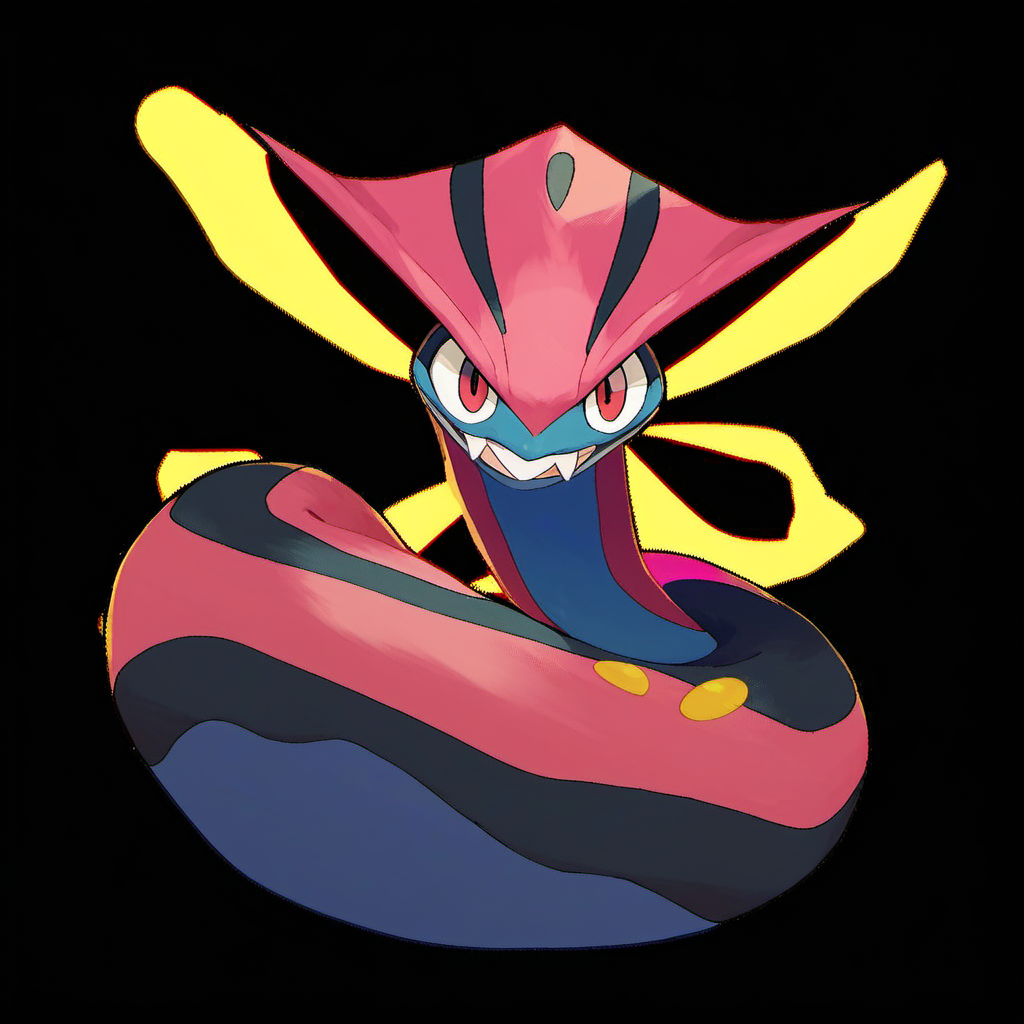 source_furry, rating_safe,  <lora:pokemon_pony_xl:0.6>, Type: Poison, Egg Group: Field and Dragon, is a serpentine Pokémon that resembles a cobra, It has narrow eyes and several sharp teeth, Just below its head is a large hood with a face-like pattern, This pattern has over 20 possible variations, The pattern typically has two red and yellow eyespots outlined in black, a wide black streak resembling an upturned mouth, and a black V-shaped stripe above the eyespots, score_9, score_8_up, score_7_up, score_6_up, score_5_up, score_4_up