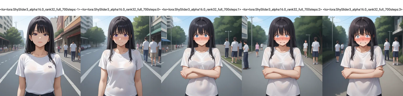 score_9,source_anime,anime style,<lora:Breast Slider - Pony_alpha1.0_rank4_noxattn_last:0>,<lora:Nipple Size Slider_alpha1.0_rank4_noxattn_last:-0.5>,<lora:d3t41l3dXLP:0.35>,|<lor<lora:ShySlider3_alpha16.0_rank32_full_700steps:-1>,looking at viewer,embarrassed, black hair,long hair,white t-shirt,outdoors,in public,medium breasts