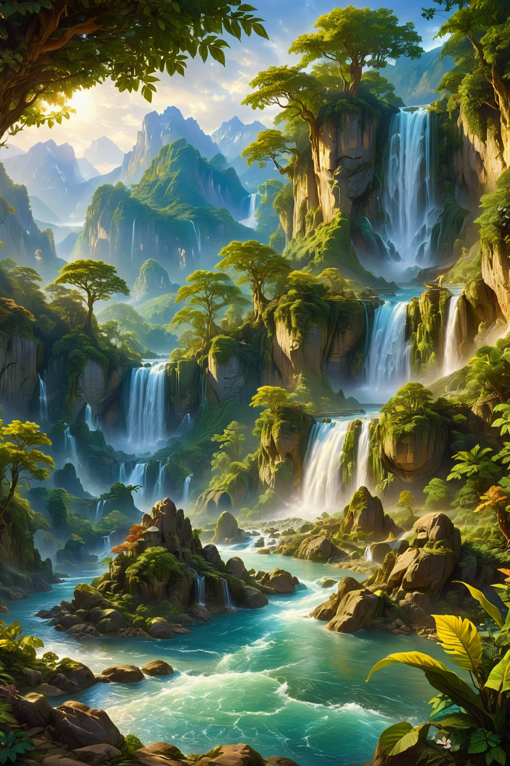 A masterfully crafted bas-relief landscape by a renowned classical artist, capturing a breathtaking mountain scene. The piece features majestic mountains rising in the background, cascading waterfalls, and lush forests in the foreground. Tiny details such as delicate leaves, rugged rock textures, and flowing water are intricately rendered, creating a sense of depth and realism. The scene is bathed in a soft, ethereal light, enhancing the serene and awe-inspiring atmosphere of the artwork.
masterfully crafted, bas-relief landscape, renowned classical artist, breathtaking mountain scene, majestic mountains, cascading waterfalls, lush forests, delicate leaves, rugged rock textures, flowing water, intricate details, depth, realism, soft ethereal light, serene, awe-inspiring, masterpiece, stunning, artistic.
<lora:ral-fntsyrlms-sdxl:0.7> ral-fntsyrlms,
<lora:add-detail-xl:1.0>,
<lora:EldritchMixIllustration_1.1:0.35>,
<lora:EnvyBetterHiresFixXL01:1.0>,
<lora:SDXLFaeTastic2400:0.75>