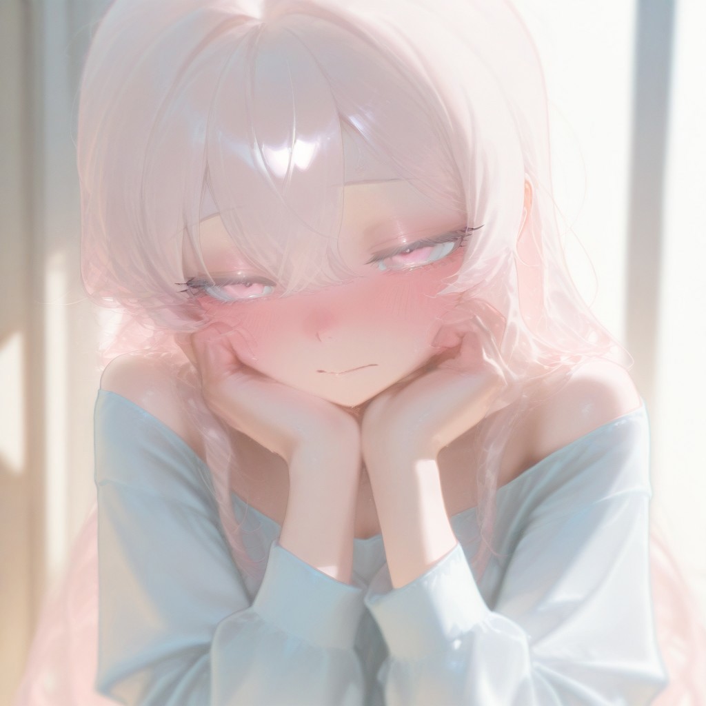 1girl, long hair, solo, blush