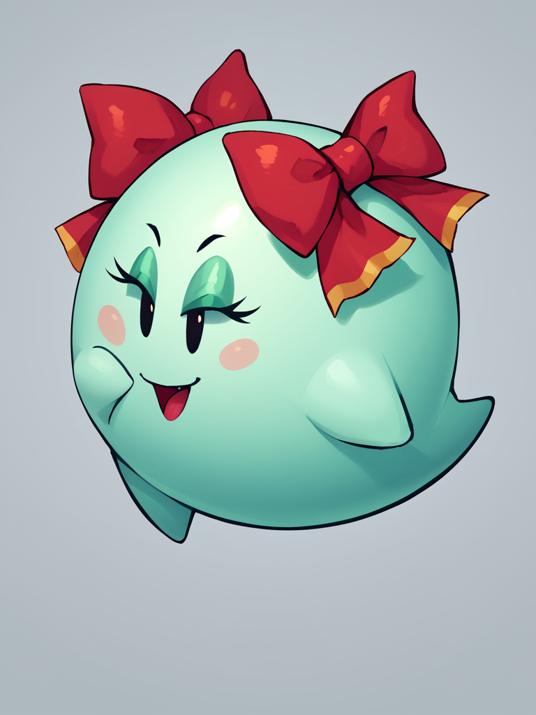 score_9, score_8_up, score_7_up, 1girl, no humans, boo \(mario\), lady bow, <lora:Lady_Bow_Paper_Mario:1> img