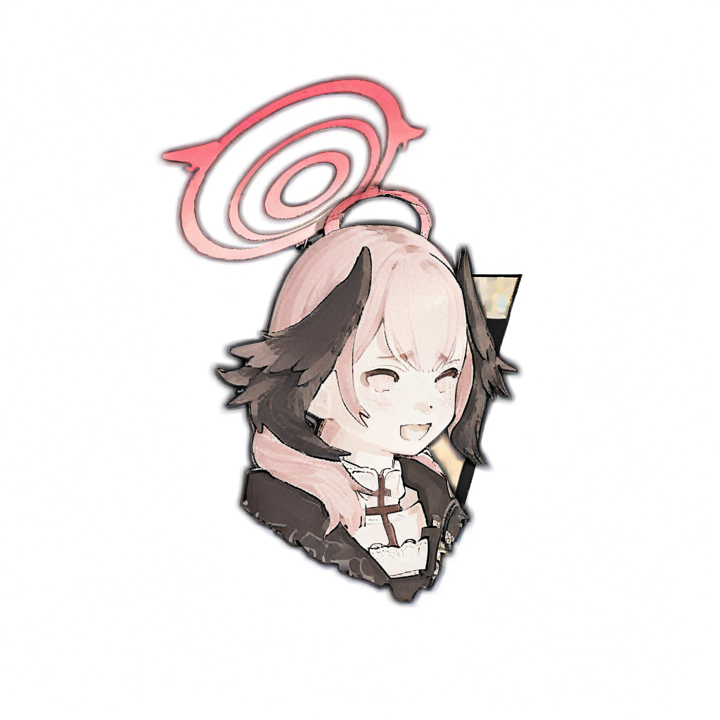 ffxiv battle talk portrait,simple background, white background, portrait,
koharu \(blue archive\), halo, head black wings,,
 <lora:kohaku_delta_style_ffxiv_battle_lora:1>