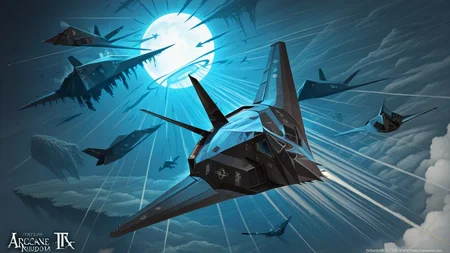 <lora:F-117_Illustrious:1> F-117, fantasy world, arcane runes, magical aircraft, dragon-like design, enchanted kingdom, floating islands, moonlight, mystical, epic composition  
  ,masterpiece,best quality,amazing quality