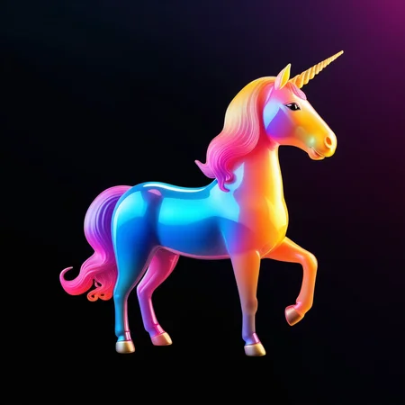 j_icon,a unicorn,gradient color,black background,