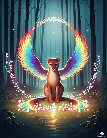 score_9, score_8_up, score_7_up, detailed BREAK abstract, squirrel, full body, solo, rainbow falls, rainbow lights, rainbow colors, magical forest,vibrant, bright colors, high contrast, spirit flame, masterpiece,bright colors,high contrast,vivid lighting, overgrown, <lora:PonySpiritAnimals:0.5>