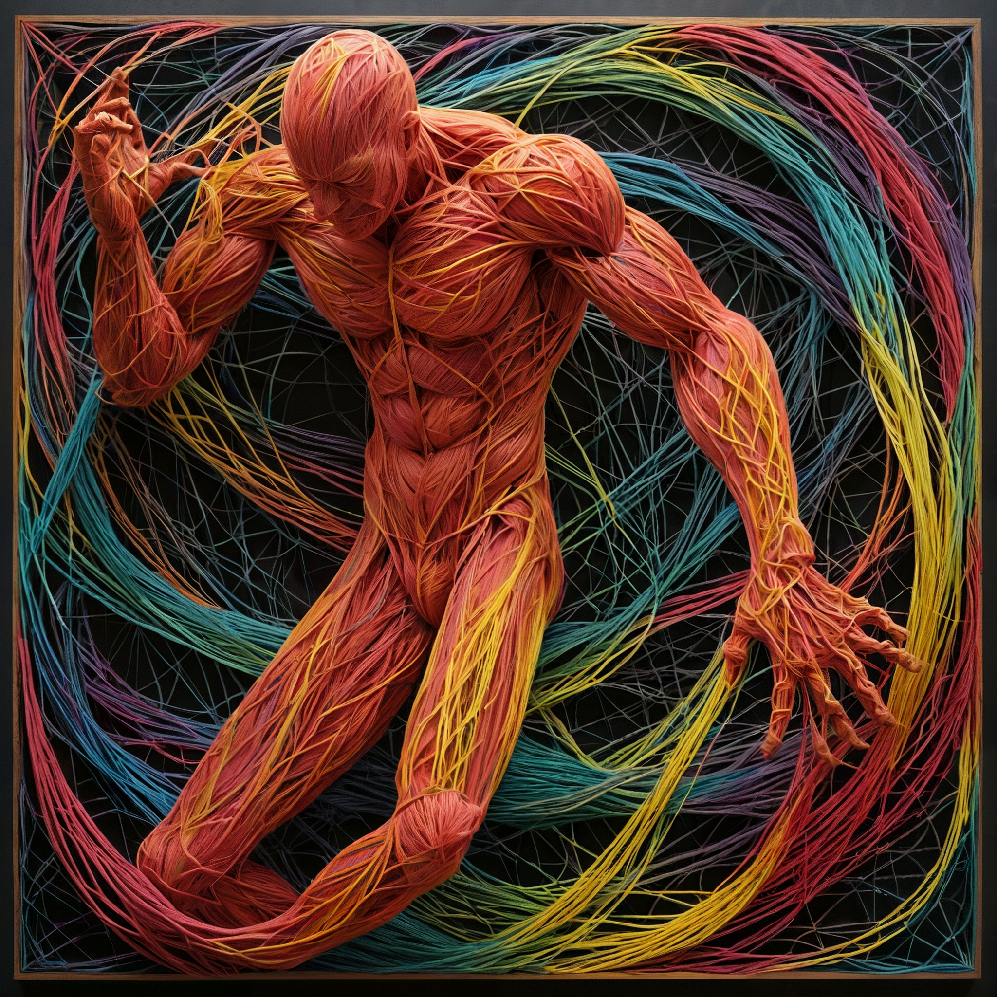 award winning photo, 

string art, art made entirely of colorful string, colorful 3d art made of string.

ZipRealism, Zip2D

