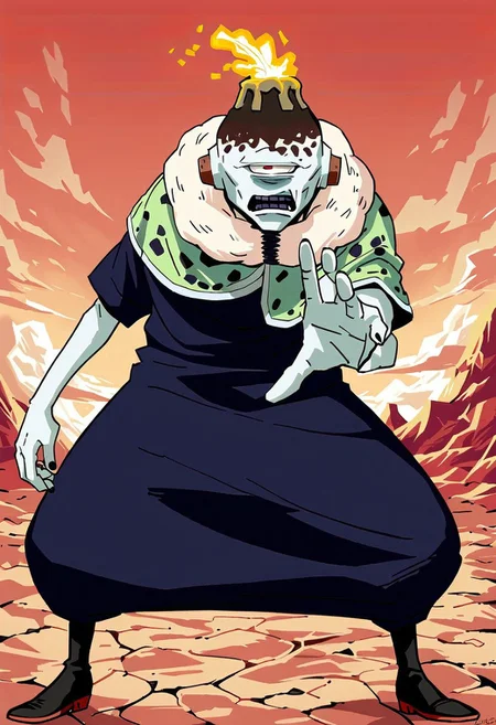score_9, score_8_up, score_7_up, score_6_up, score_5_up, score_4_up, 2d, anime, anime artstyle, simple shadows, flat coloring, flat shadows, expressive, <lora:Jogoat2:1> jogoat, 1boy, male, standing,angry,fighting,twiggy,cape,looking at the viewer,volcano background,magma BREAK source_anime,easynegative,ng_deepnegative_v1_75t