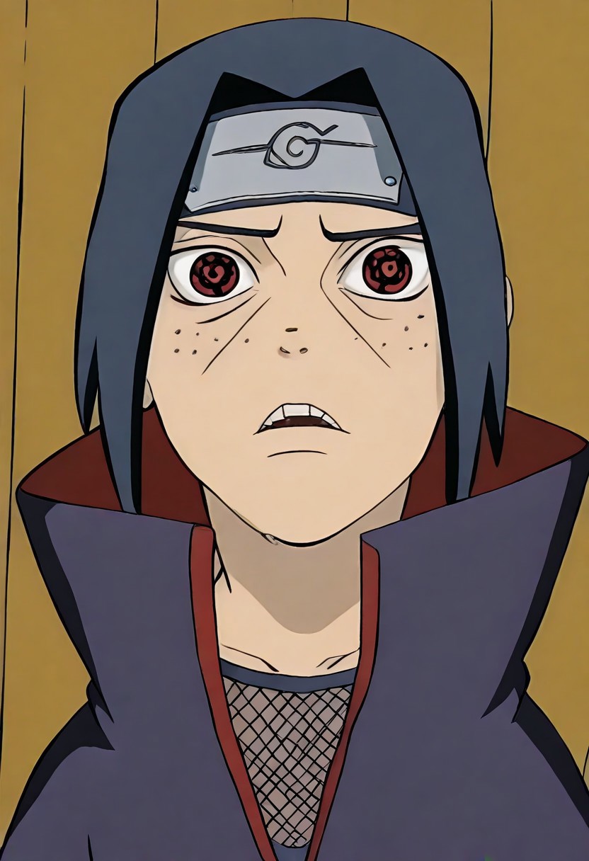 Masterpiece, best quality, 8k, newest, absurdres, highly detailed, 1boy, solo, edboi, mnbrow, it4chii, itachi uchiha clothing, headband, itachi hair, 
BREAK
Mangekyo-IL-V1.2-Madara, red eyes, symbol-shaped pupils