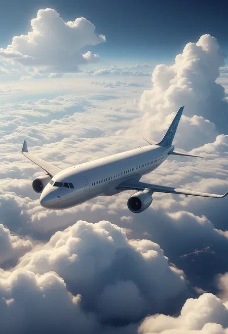 airplane over the clouds, detailed, highres, masterpiece