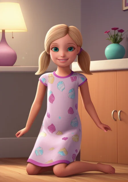 score_9, score_8_up, score_7_up, score_6_up, source_cartoon, 1girl, solo, full body,
chelsea_roberts, blonde hair, aqua eyes, twintails, short twintails, dress, barefoot, child, female child, indoors, looking at viewer, smile, dynamic pose, volumetric lighting , cinematic ,
 <lora:Chelsea_roberts:1><lora:hand 4:1>perfection,