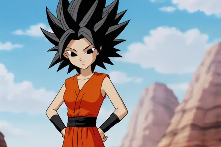 source_anime, score_9, score_8_up, score_7_up, anime screencap,8k, absurd res,
caulifla, official style, 1girl, solo, breasts, looking at viewer, black hair, closed mouth, sky, cloud, black eyes, sash, cloudy sky, spiked hair, (orange topwear), (black sash), black tube top, hands on hips, dougi, bracer, sleeveless, looking down, cowboy shot
<lora:caulifla_pony_v2:0.8>