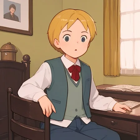 score_9,score_8_up,score_7_up,score_6_up,best aesthetic,absurdres,intricate details,best quality,masterpiece,source_anime,anime coloring,solo_focus, <lora:Demi_Brooke_Little_Women_II_Pony_Test:1> school uniform, vest, blond hair, wide open ,indoor ,solo focus, , darkness,dark, at night kid, 10 years old, dark room, giggle
sitting on chair