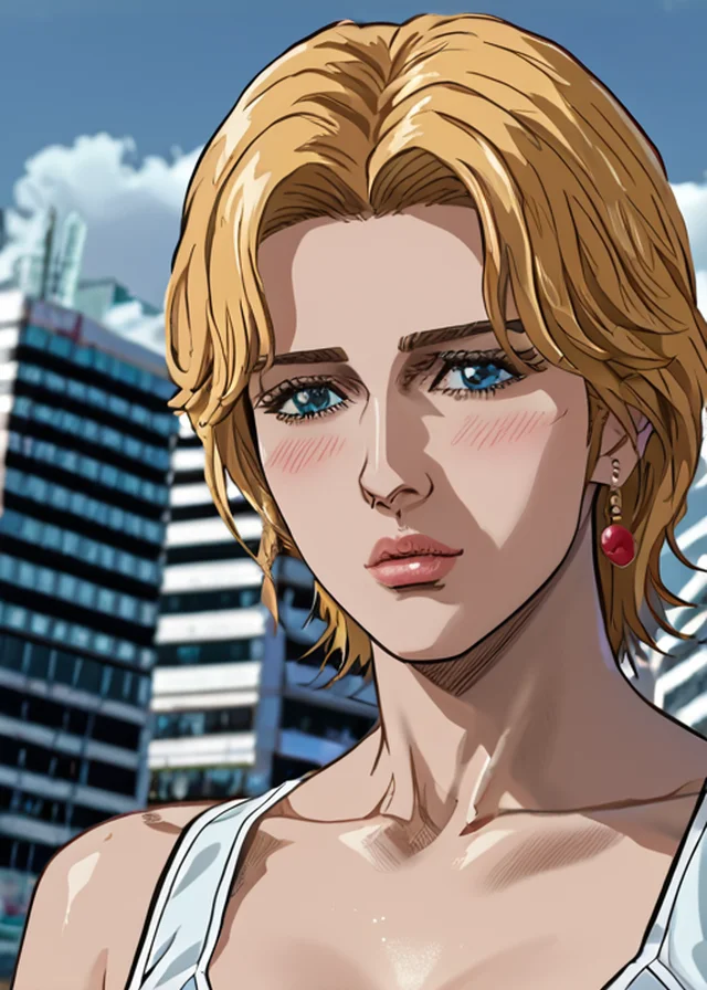 score_9, score_8_up, score_7_up,, <lora:Fist_of_the_North_Star_-_PonyXL:1> Northstar style, cropped torso photo of a women with honey blonde hair hair, Building a intricate puzzle, she loses track of time as she pieces together each intricate detail, finding satisfaction in the completed masterpiece , <lora:PerfectEyesXL:1> <lora:add-detail-xl:1>