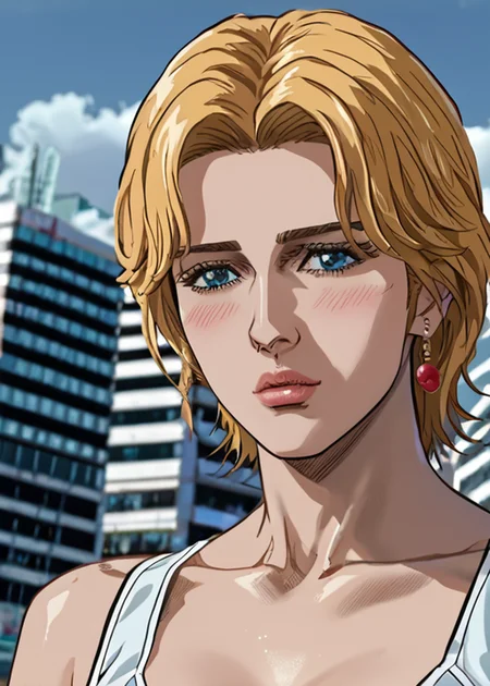 score_9, score_8_up, score_7_up,, <lora:Fist_of_the_North_Star_-_PonyXL:1> Northstar style, cropped torso photo of a women with honey blonde hair hair, Building a intricate puzzle, she loses track of time as she pieces together each intricate detail, finding satisfaction in the completed masterpiece ,  <lora:PerfectEyesXL:1>  <lora:add-detail-xl:1>