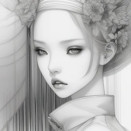 fashion doll  <lora:popovy_SDXL-fashion-doll:1>, (Manga Style, Yusuke Murata, Satoshi Kon, Ken Sugimori, Hiromu Arakawa), Pencil drawing, (B&W:1.2), Low detail, sketch, concept art, Anime style, line art, webtoon, manhua, chalk, hand drawn, defined lines, simple shades, simplistic, manga page, minimalistic, High contrast, Precision artwork, Linear compositions, Scalable artwork, Digital art, High Contrast Shadows