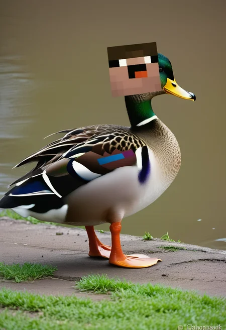 a duck, square head<lora:EnvySendNoobsXL01:1>