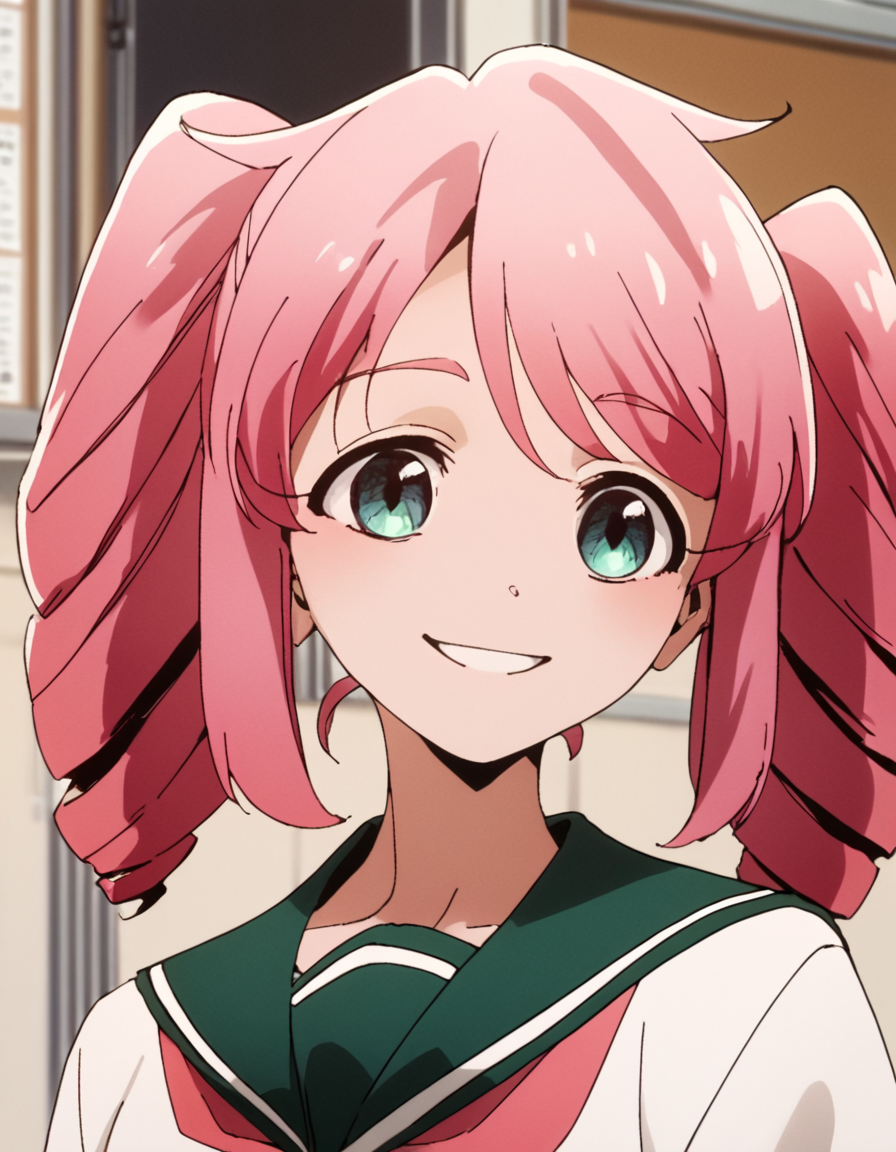 score_9, score_8_up, score_7_up, score_6_up, score_5_up, score_4_up, source_anime, , Haruka, solo, , school uniform, portrait, smile