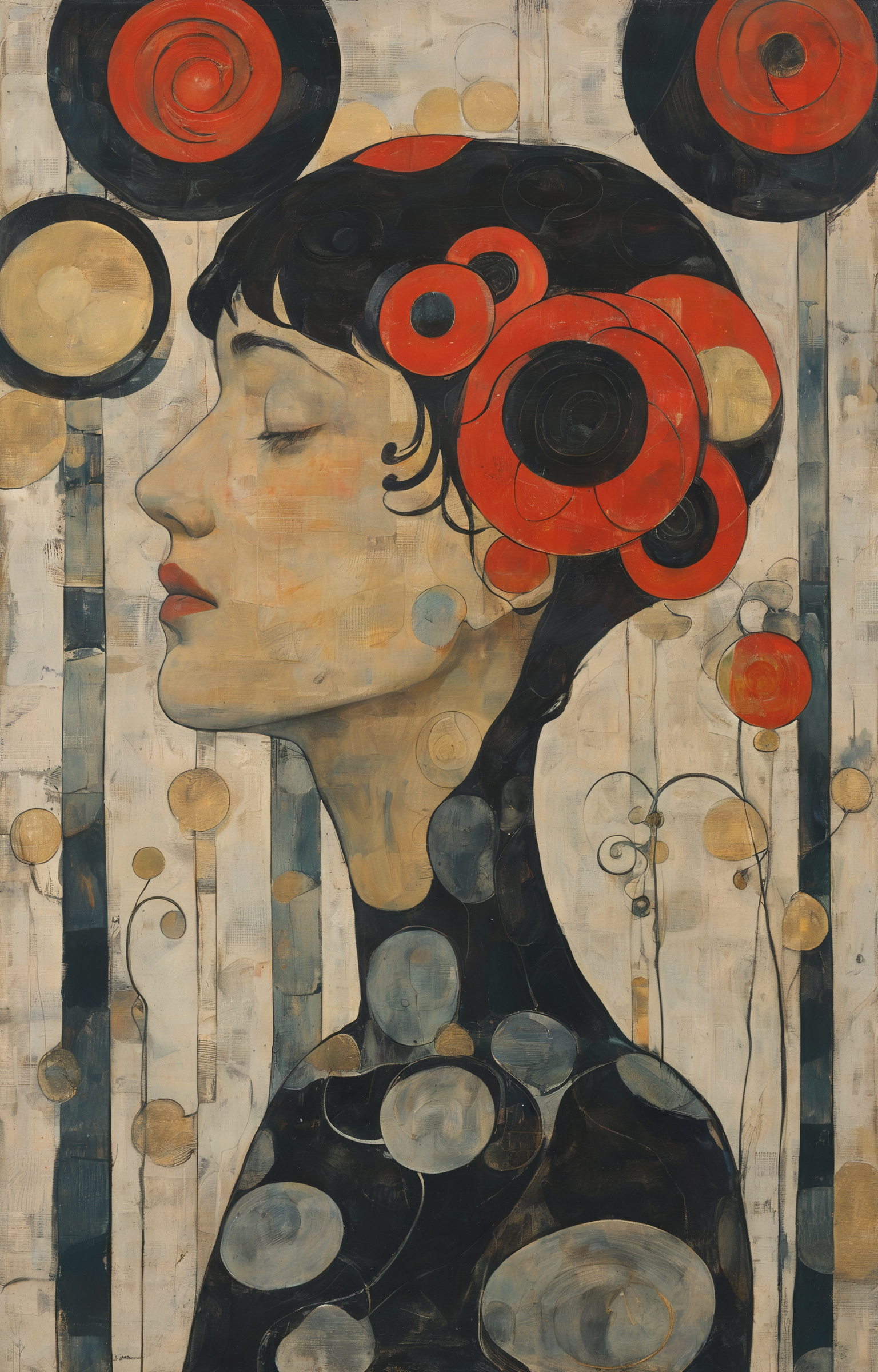 masterpiece,best quality,<lora:tbh269-sdxl:0.9>,illustration,style of Koloman Moser, portrait of noble man