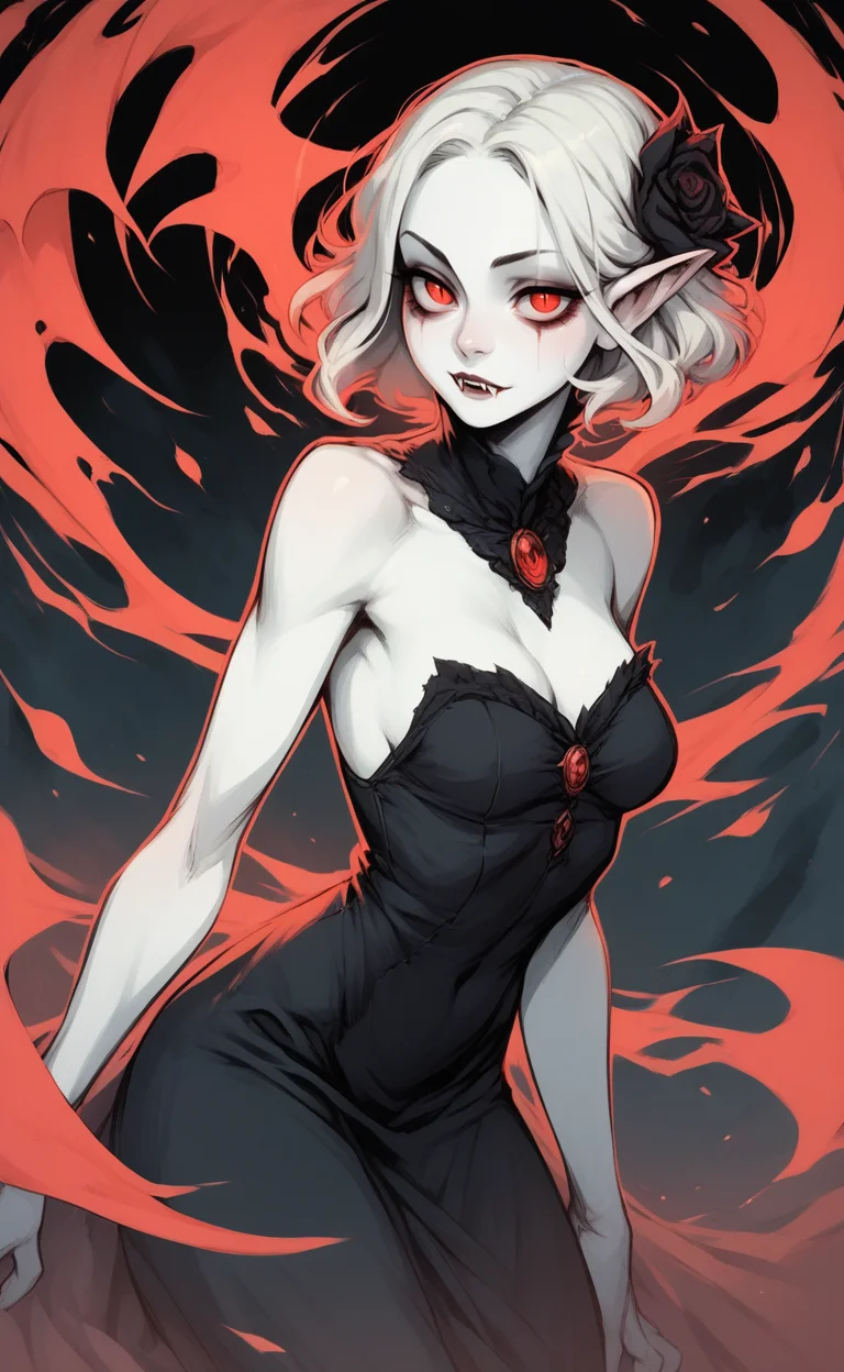 score_9, score_8_up, score_7_up, score_6_up, score_5_up, score_4_up, BREAK
pale white skin,
<lora:Gothic:1>,
vampire, black gown,
1girl, red eyes, red outline, black background,