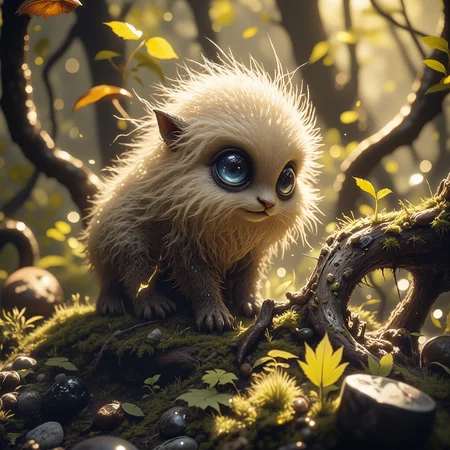highly detailed, intricate, detailed background, award-winning macro photo, (short depth of field:1.2), (fractal art:0.6), the (diminutive:1.4) "panicky ilvsnap" is a (phenomenal:1.2) and (unfathomable:1.1) (wooly creature:1.1), it thrives among the (enigmatic flora:1.1) in the boglands on planet "zorpantheon secundus", (dappled sunlight:1.2), golden ratio, in the style of ck-ovf, amanoer, arsmjstyle, dnddarkestfantasy, aidmamj6.1,
<lora:style-oneviolentfantasy-ep21-flux-by_chronoknight:0.68>
<lora:style-yoshitaka_amano-elden_ring-flux-by_alicient:0.36>
<lora:style-dnd_dark_fantasy-flux-by_arsmachina:0.6>
<lora:midjourney_61-v0.4-flux-by_aidma:0.4>
<lora:faetastic_details-flux-by_faeia:0.68>