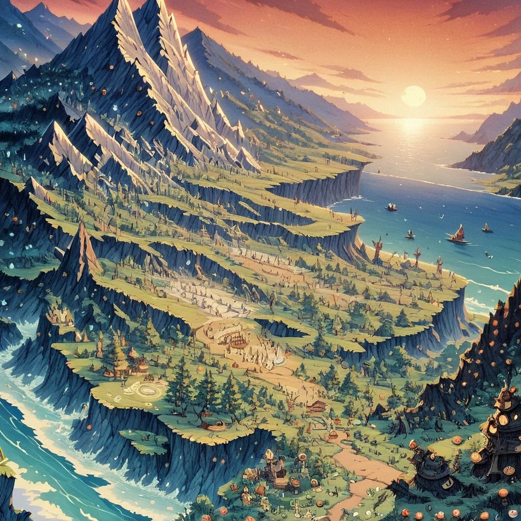 rscore_9, score_8_up, score_7_up, score_6_up, score_5_up, score_4_up, , al-anmwrlds, retro, fantasy map, masterpiece, epic, retro, very high quality, trees, continents, sea, ocean, mountains, moon, feeling of blissful world, heavenly, divine, shiny, bright, holy, ral-anmwrlds, fantasy map, dcr34sed_c0l0ring,