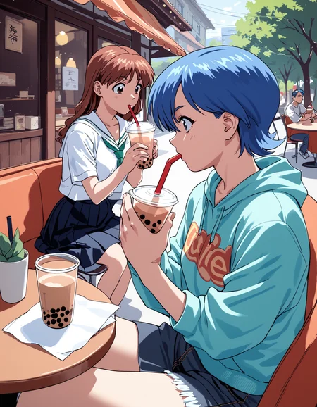 score_9, score_8_up, score_7_up, score_6_up, score_5_up, score_4_up
<lora:viper-ctr-ponyxl-000050:0.4>
2girls, cafe, bubble tea, drinking, architecture
BREAK
aska, brown hair, serafuku, black skirt
BREAK
miki, blue hair, short hair, streetwear, jeans