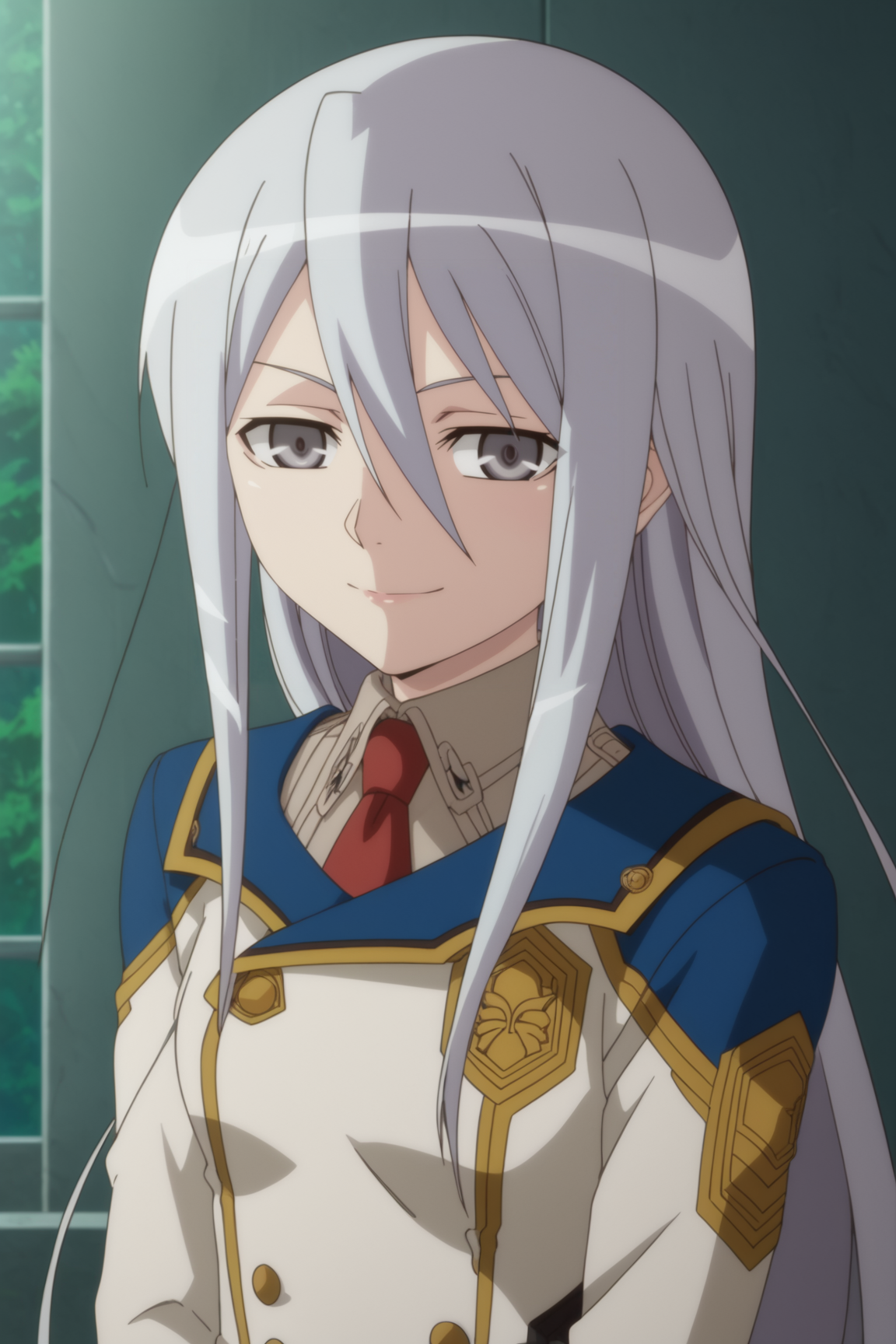 score_9, score_8_up, score_7_up, source anime, prefect lighting, very aesthetic, BREAK, anime coloring, anime screencap,
 <lora:felli_loss_v1-pony6:1>, 1girl, felli loss, koukaku no regios, grey eyes, grey hair,
zuellni martial arts uniform, upper body, 
BREAK, looking at viewer, light smile, 
BREAK,
